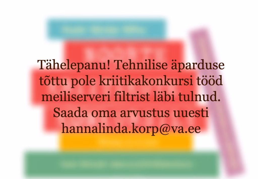 Saada oma arvustus uuesti!